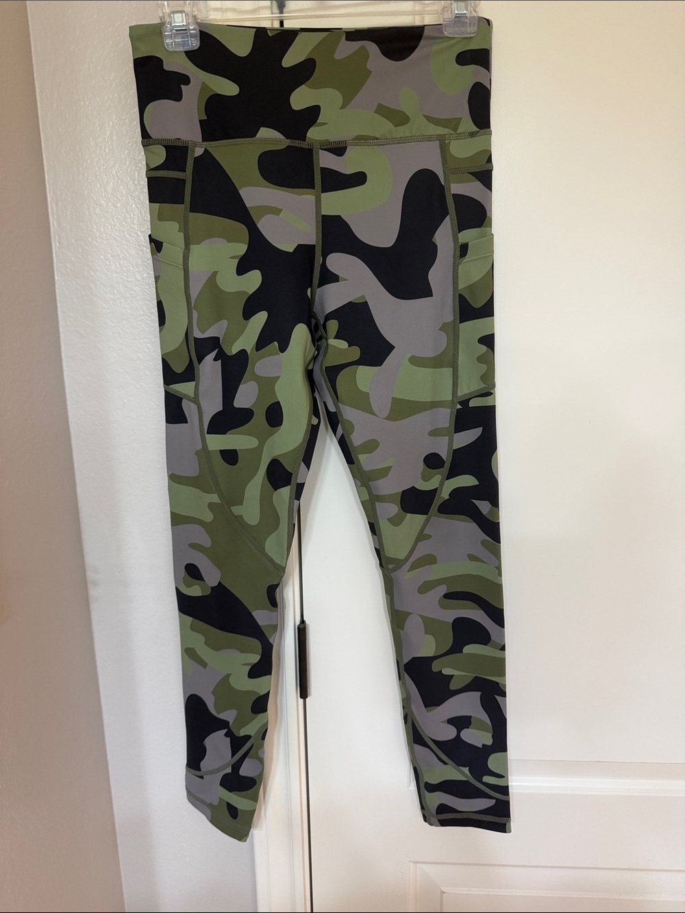 ZYIA Olive, Black & Gray Camo Pocket Leggings